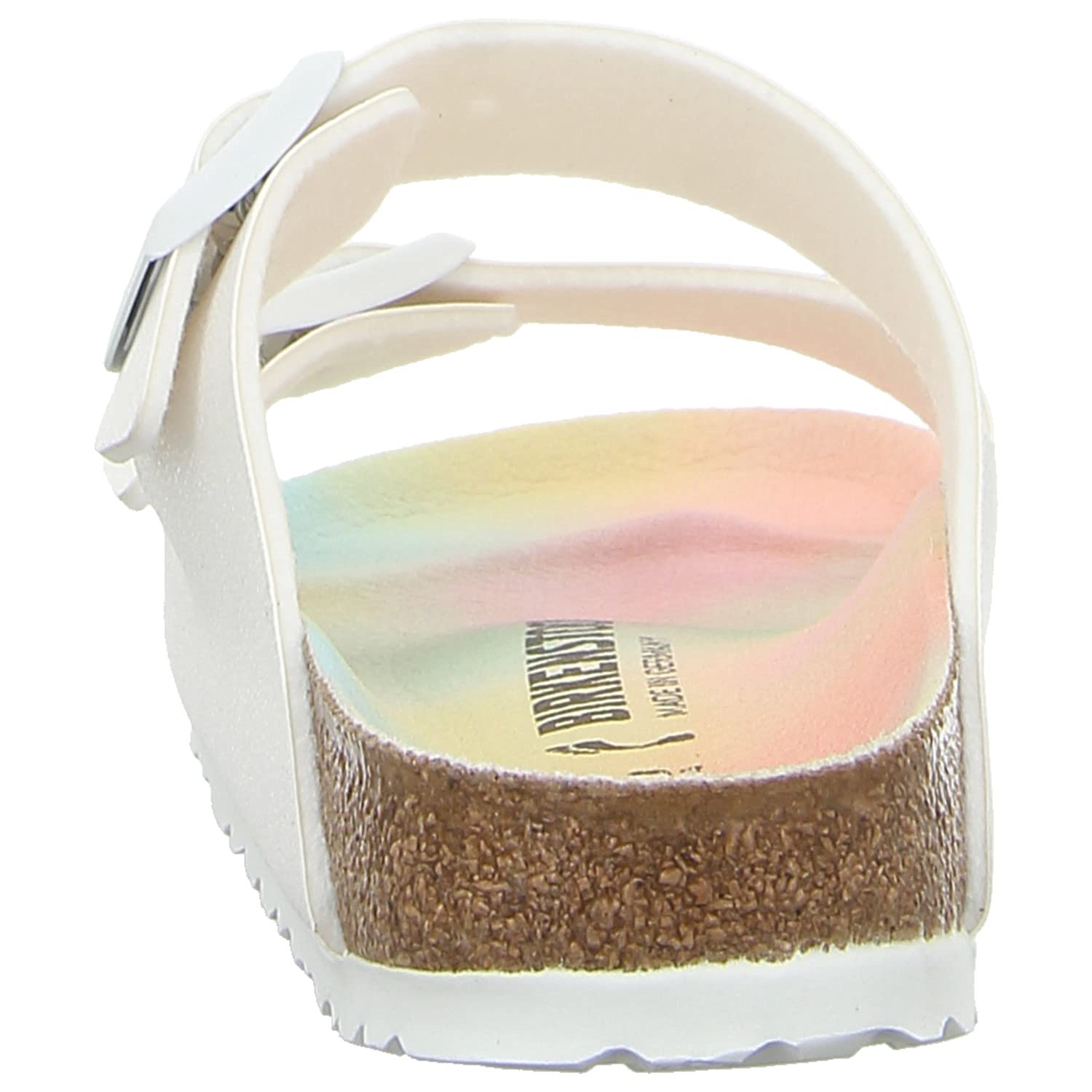 Birkenstock Vegan Arizona Women's Sandals - Comfortable White Cork Footbed Slides for Summer, Beach & Casual Wear | Eco-Friendly Vegan Leather