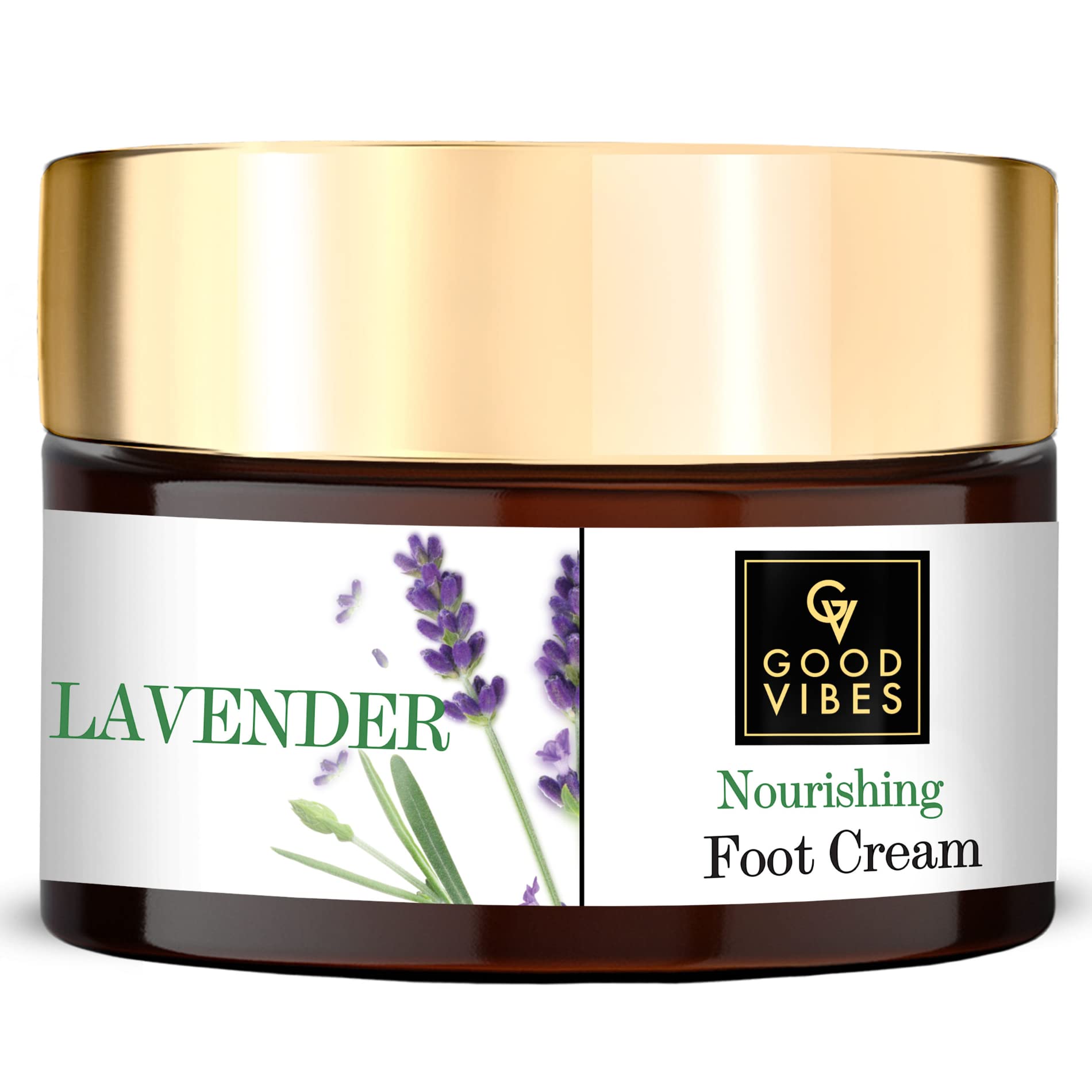 Good Vibes Lavender Foot Therapy Cream - 50g - Deep Moisturizing & Nourishing Foot Cream for Dry, Cracked Heels - Soothes & Softens Rough Skin - Perfect for Pedicures, Night Foot Care & Relaxation After Long Days