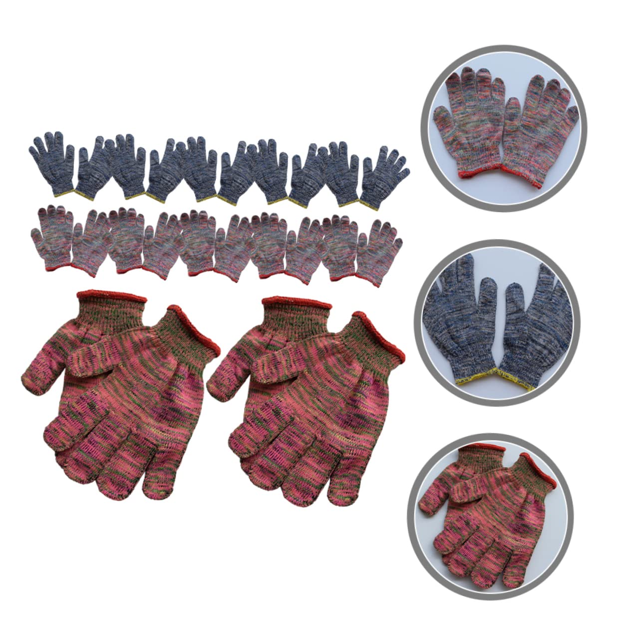 36 Pairs Floral Print Nylon Gloves for Outdoor Sports, Gardening, Weeding & Heavy Duty Work - Durable & Comfortable for Landscaping, Farming & Yard Work