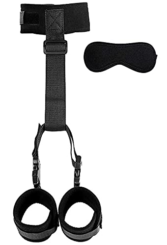 BDSM Bondage Restraints Kit - Adjustable Handcuffs, Spreader Bar & Rope for Couples Adult Play | Neck & Wrist Restraints for SM Games | Perfect for Bedroom Bondage & Sensual Exploration