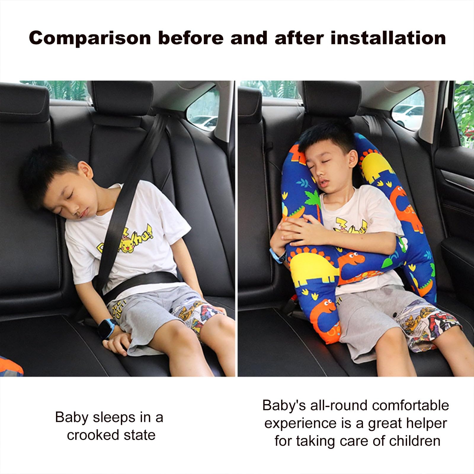 **Ziyatrends SwiftCare™ Travel Pillow for Kids & Adults - H-Shape Neck Support, Car Sleeping Headrest Cushion (Style F) - Perfect for Road Trips, Airplane Travel & Office Naps**