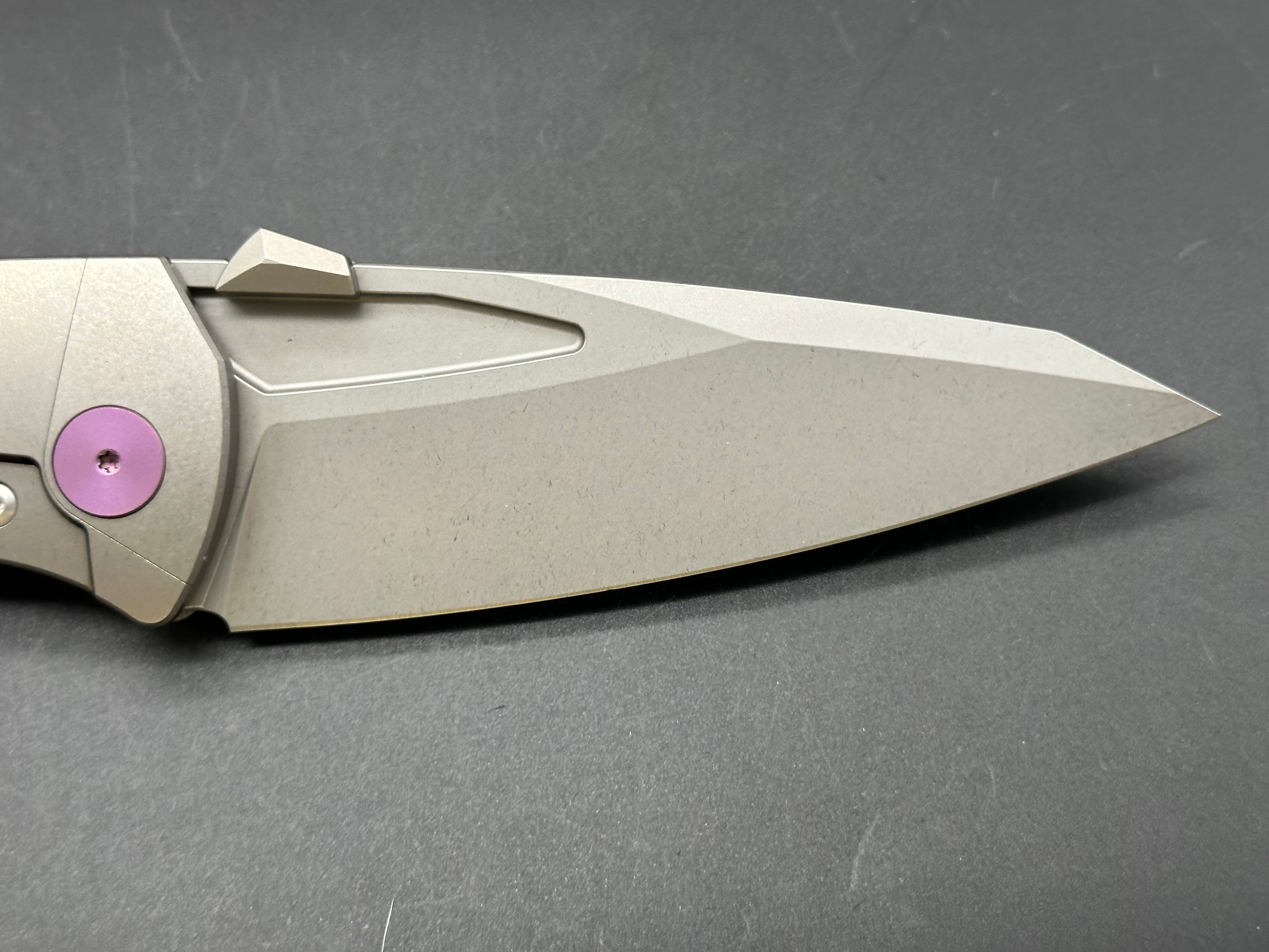 Jake Hoback Summit Frame Lock Folding Knife - Titanium Handle with Purple Accents (4.25