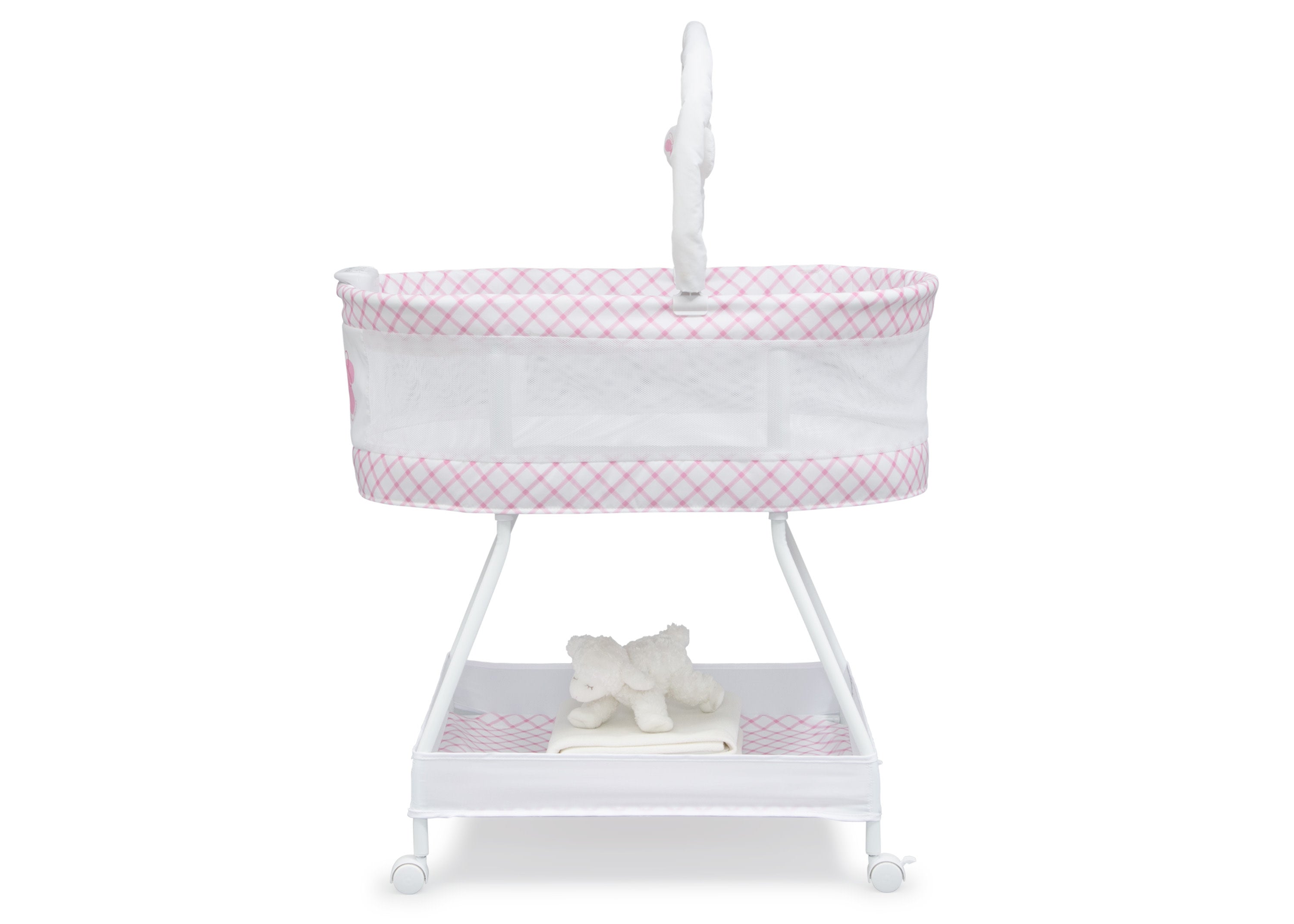 Minnie Mouse Sweet Dreams Bassinet for Baby Girls - Disney Nursery Crib with Canopy & Storage - Perfect for Newborns & Infants - Ideal for Bedrooms, Daycare & Travel