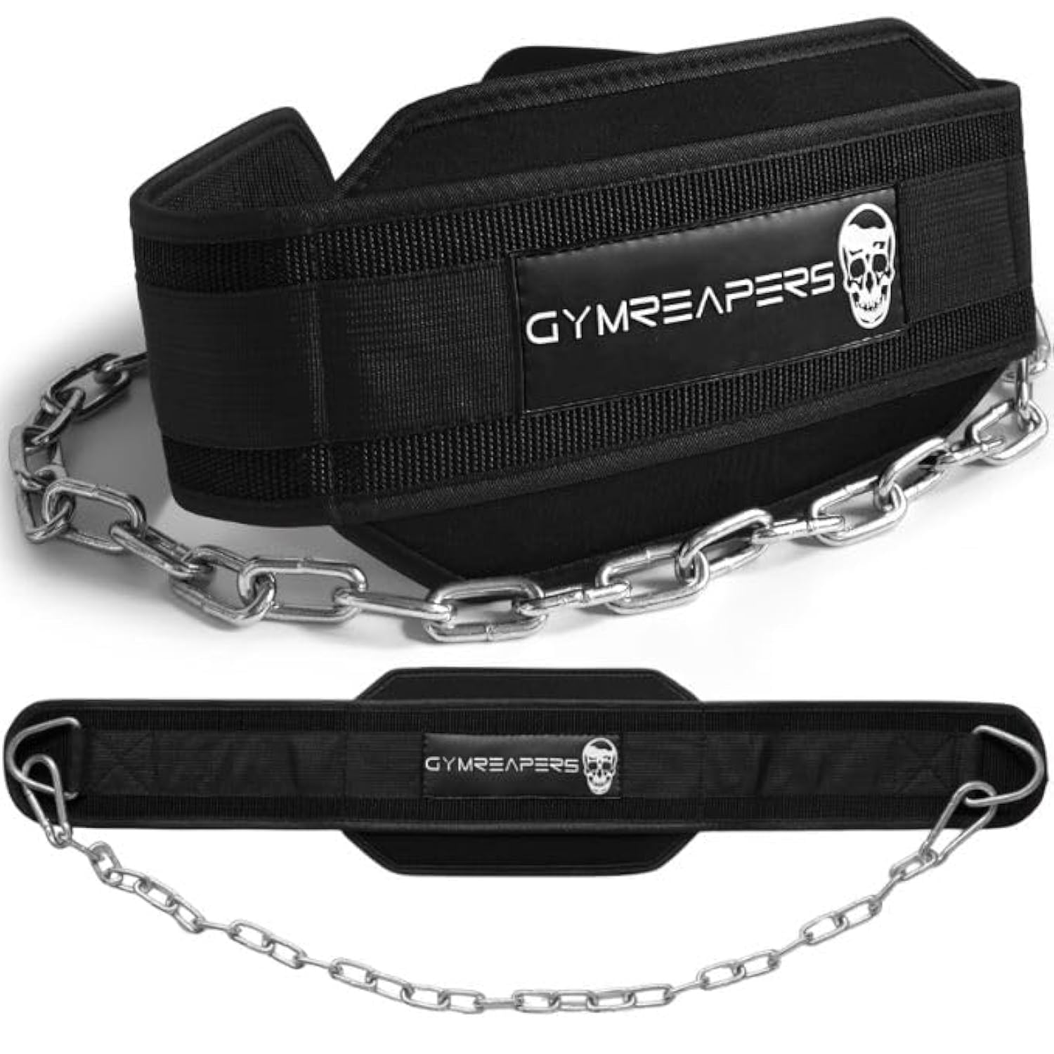Gymreapers Heavy Duty Dip Belt with Steel Chain for Weightlifting, Pull Ups, Dips - Adjustable Weight Training Belt for Strength Exercises at Home & Gym