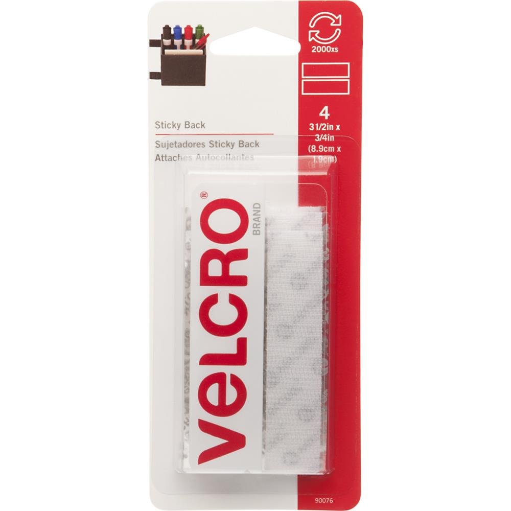 3-Pack White Velcro Strips with Strong Adhesive - Perfect for Organizing Cables, DIY Projects, and Home Office Use