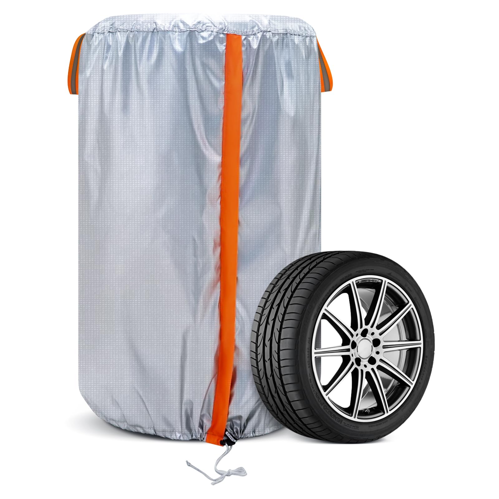 NEVERLAND Waterproof Tire Storage Covers for Indoor & Outdoor Use - Heavy Duty Oxford Fabric with Reflective Handle & Zipper - Fits 34 Inch Tires (Ideal for Seasonal Storage, RV, Truck, and Car Tires)
