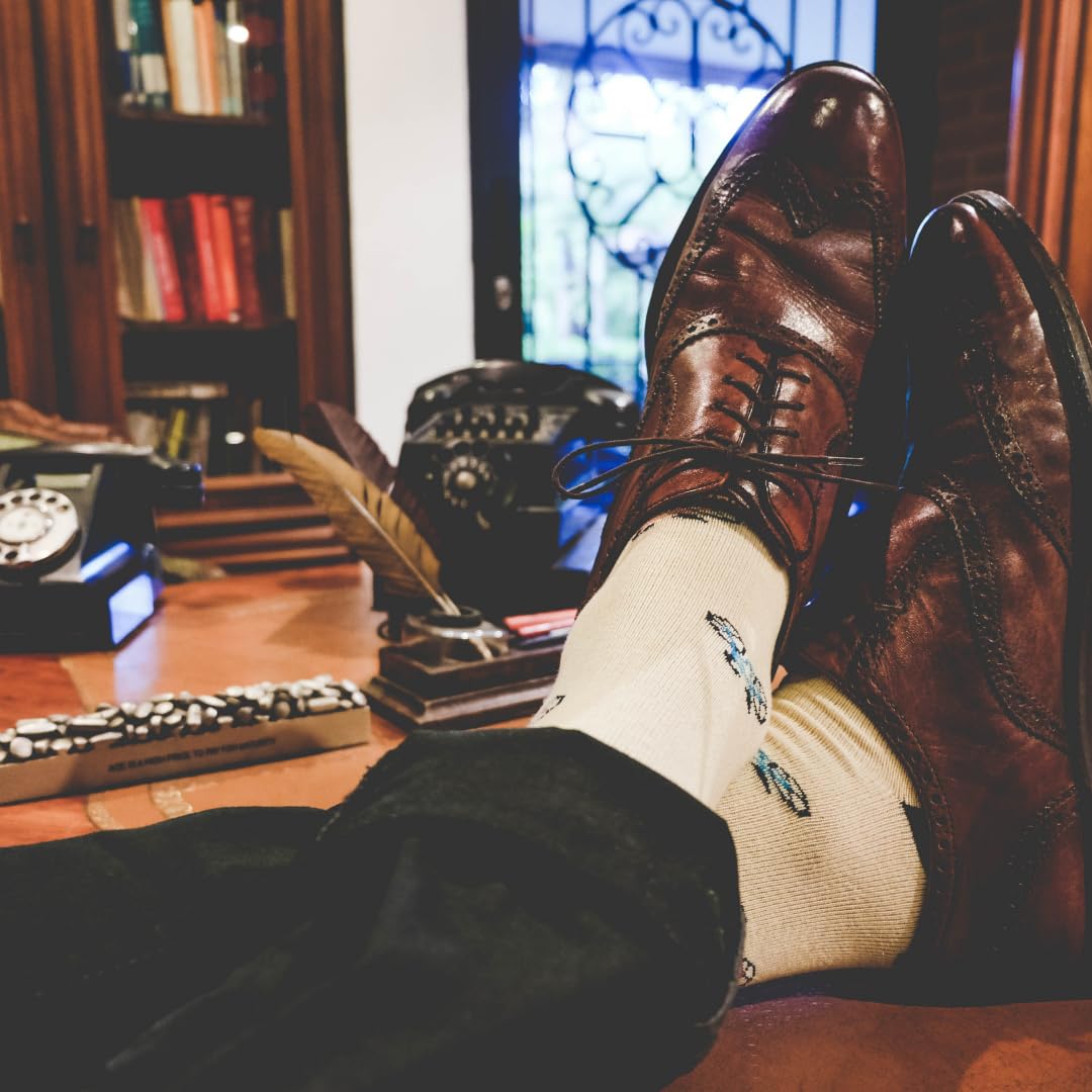 Premium Cotton Over the Calf Dress Socks for Men (9-Pack) | Stay-Up Long Socks for Business & Formal Wear | Comfortable Office & Wedding Socks