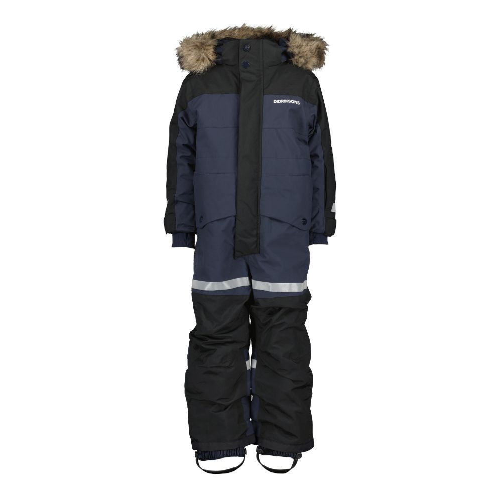 Didriksons Bjarven III Kids Snowsuit - Waterproof Winter Jacket & Pants Set for Boys & Girls, Navy Blue - Perfect for Skiing, Snowboarding & Outdoor Play