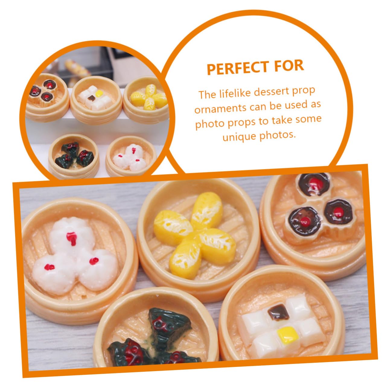 STOBOK 10Pcs Mini Steamer Resin House Props - Artificial Simulation Dessert Decorations for Miniature Bao, Dollhouse & Crafts | Perfect for DIY Scenes, Baking Displays & Miniature Food Photography