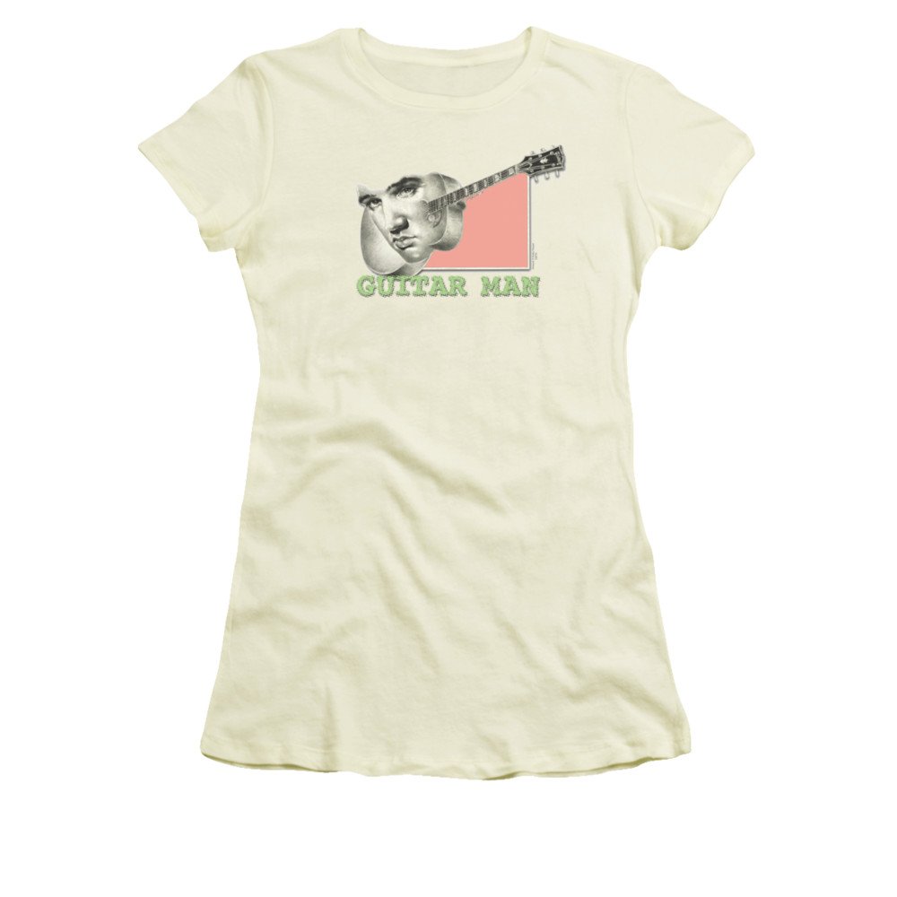 Trevco Elvis Presley Guitar Man Juniors' Sheer Fitted T-Shirt | Vintage Rock Music Tee for Kids & Teens | Perfect for Concerts, Parties & Casual Wear