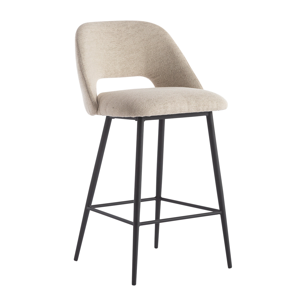 Belmont Fabric Bar Stool - Modern Kitchen Counter Height Stool with Padded Seat, Adjustable Height, and Non-Slip Feet - Perfect for Home Bars, Kitchen Islands, and Breakfast Nooks