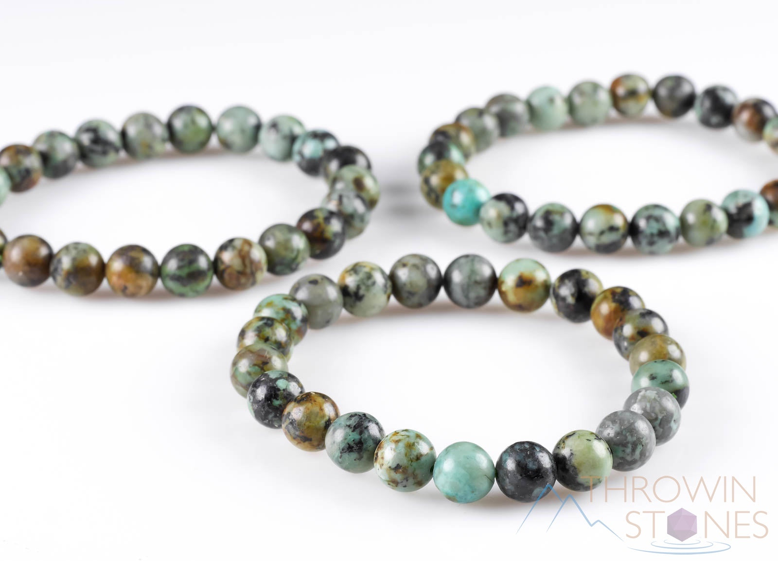 African Turquoise Jasper Crystal Bracelet - Round Beads Handmade Healing Jewelry for Women, Natural Stone Beaded Bracelet (E0588) - Perfect for Meditation, Yoga, Energy Healing & Spiritual Gifts