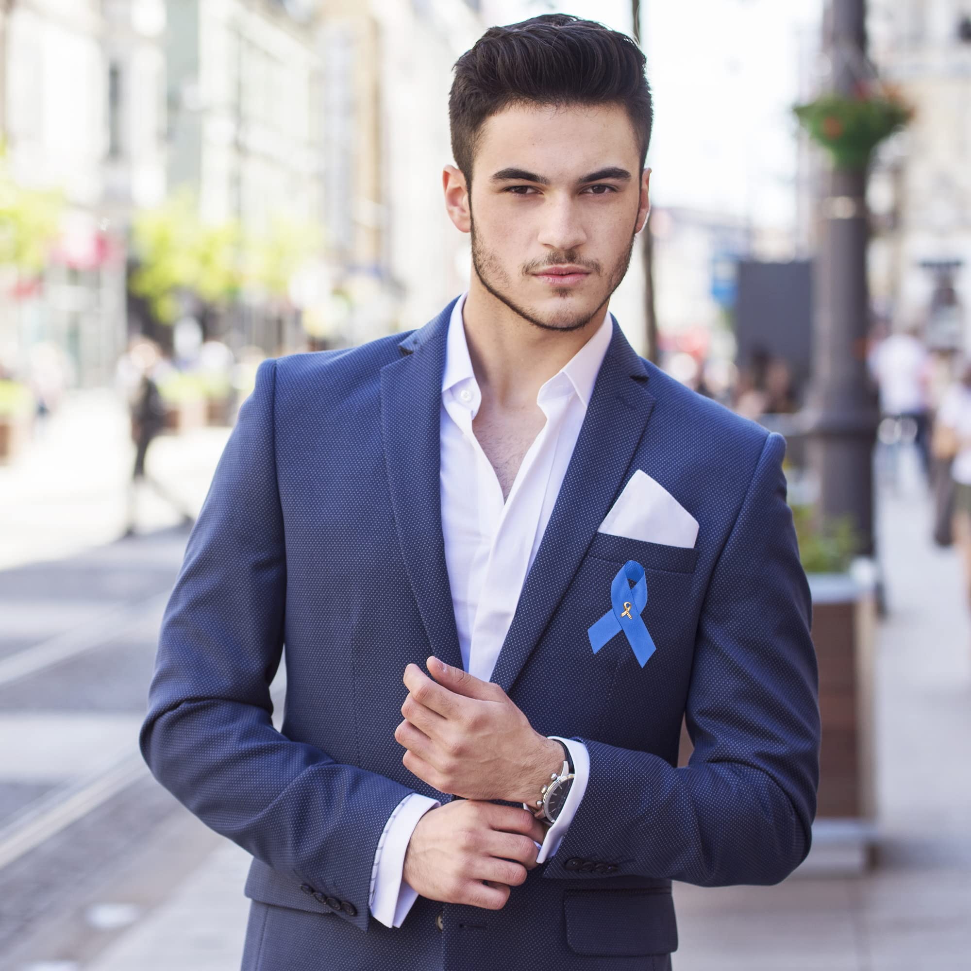 Satin Esophageal Cancer Awareness Ribbon Pins - Periwinkle Fundraising Pins for Charity Events, Gifts & Support - Perfect for Fundraisers, Awareness Campaigns & Memorial Gifts