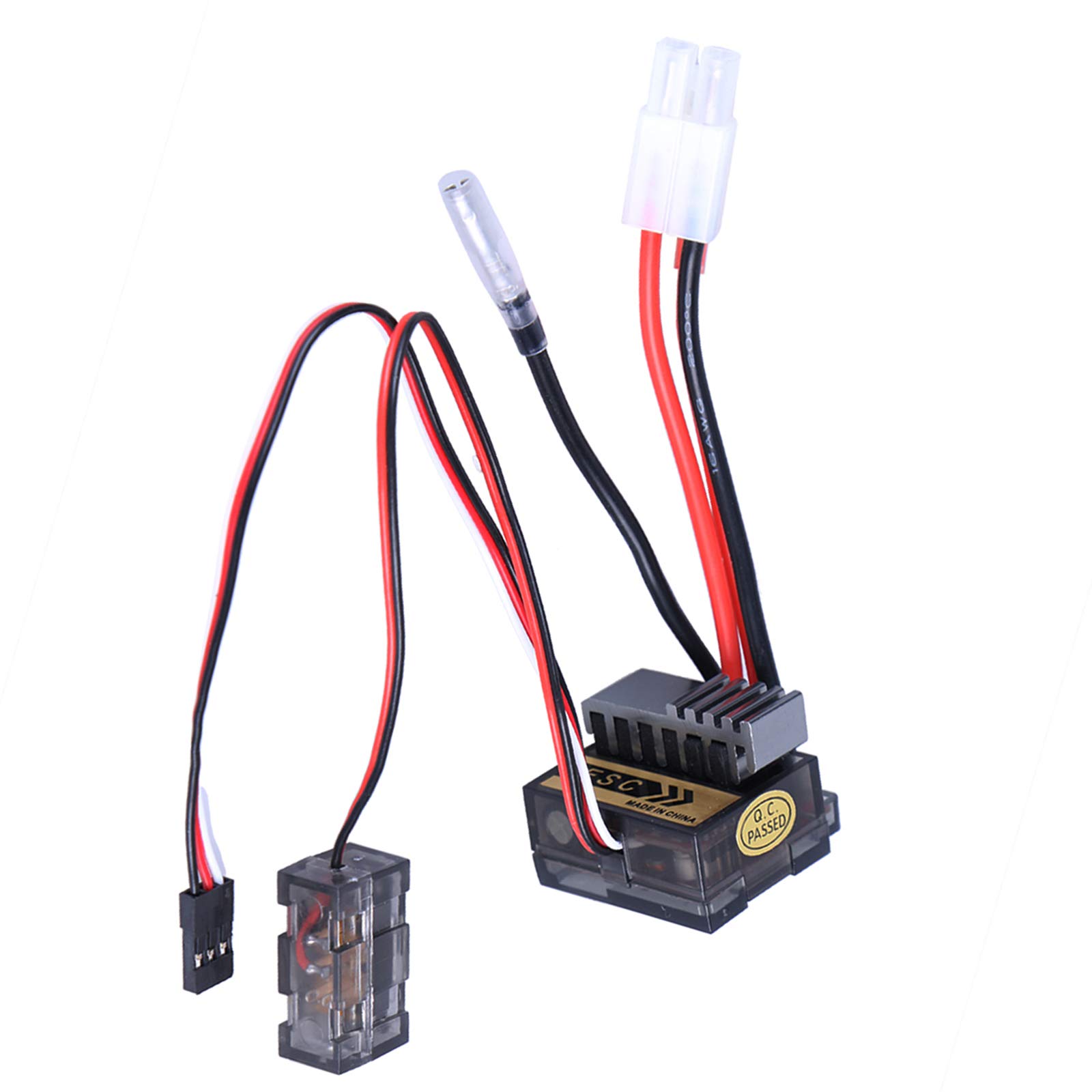FAMKIT 1/8 RC Brushed ESC Speed Controller for Car & Truck Models - Off-Road Racing