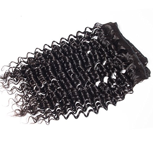 8A Grade Peruvian Virgin Remy Human Hair Bundles - 3-Piece Deep Wave Curly Weave (300g, Natural Color, 24
