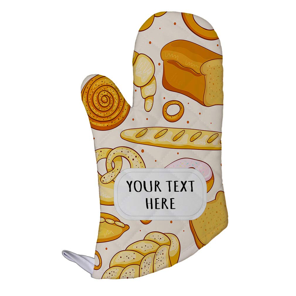 Custom Polyester Oven Mitts - Heat Resistant Seamless Bread Baking Gloves for Adults - Perfect for Kitchen Cooking, Baking, Grilling & BBQ Protection