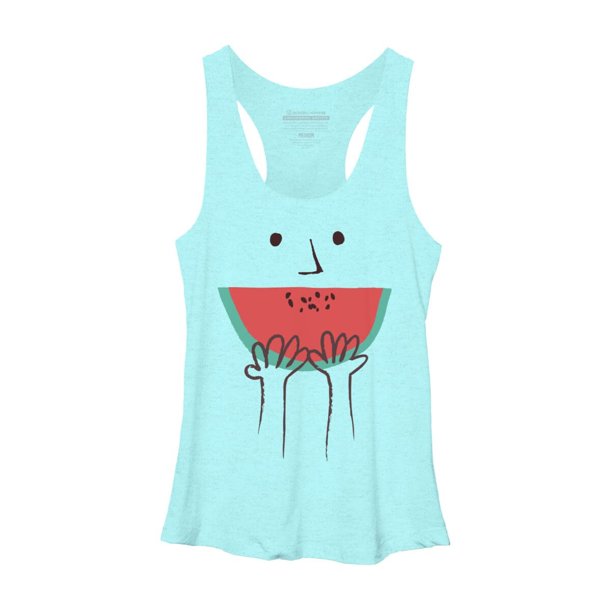 Design By Humans Women's Summer Smile Racerback Tank Top - Soft Breathable Workout & Casual Wear - Perfect for Yoga, Gym, Beach and Summer Outfits