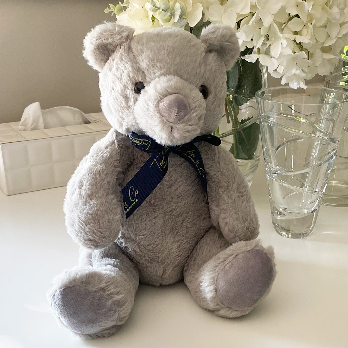 Grey Teddy Bear with Voice Recorder - Record & Playback Your Voice - Perfect for Gifts, Kids, and Special Occasions