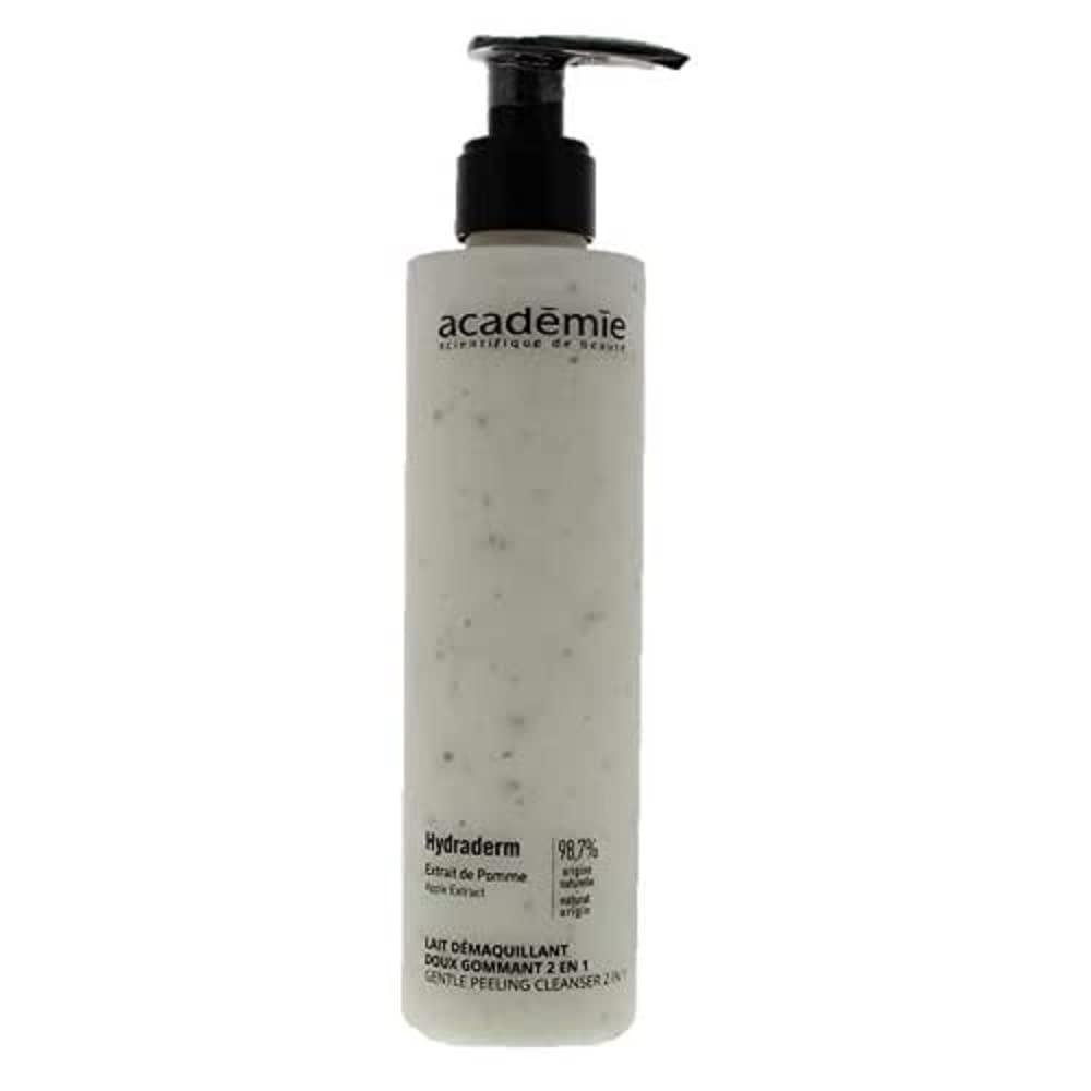 ACADEMIE Hydraderm Lait Demaquillant Doux Gommant 2-in-1 Cleansing Milk with Exfoliating Effect - 200ml Gentle Makeup Remover & Face Scrub for Sensitive Skin | Perfect for Daily Skincare Routine & Travel