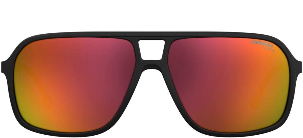 Carrera 8035/S Matte Black & Red Orange Men's Sunglasses – 61/14/145 Frame Size – Stylish UV Protection for Driving, Sports & Outdoor Activities
