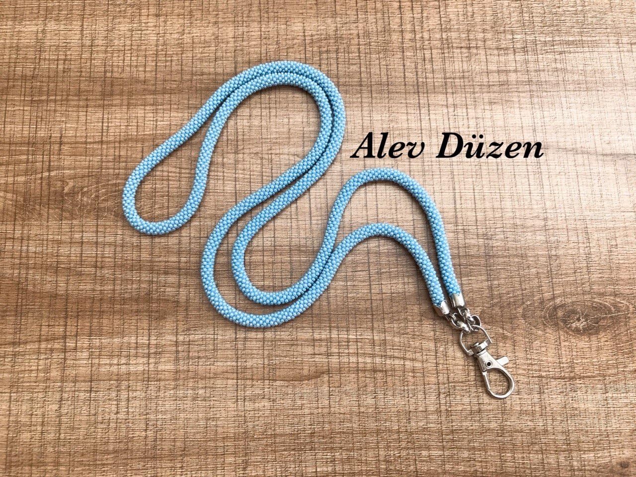 Stylish Baby Blue Beaded Lanyard for Women - ID Badge Holder & Teacher Lanyard - Perfect for Schools, Offices, and Conferences