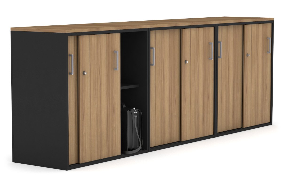 Modern 2400W x 900H x 450D Sliding Door Credenza for Office & Home - Medium Uniform Storage Cabinet with Smooth Gliding Doors - Perfect for Living Room, Bedroom or Entryway Organization