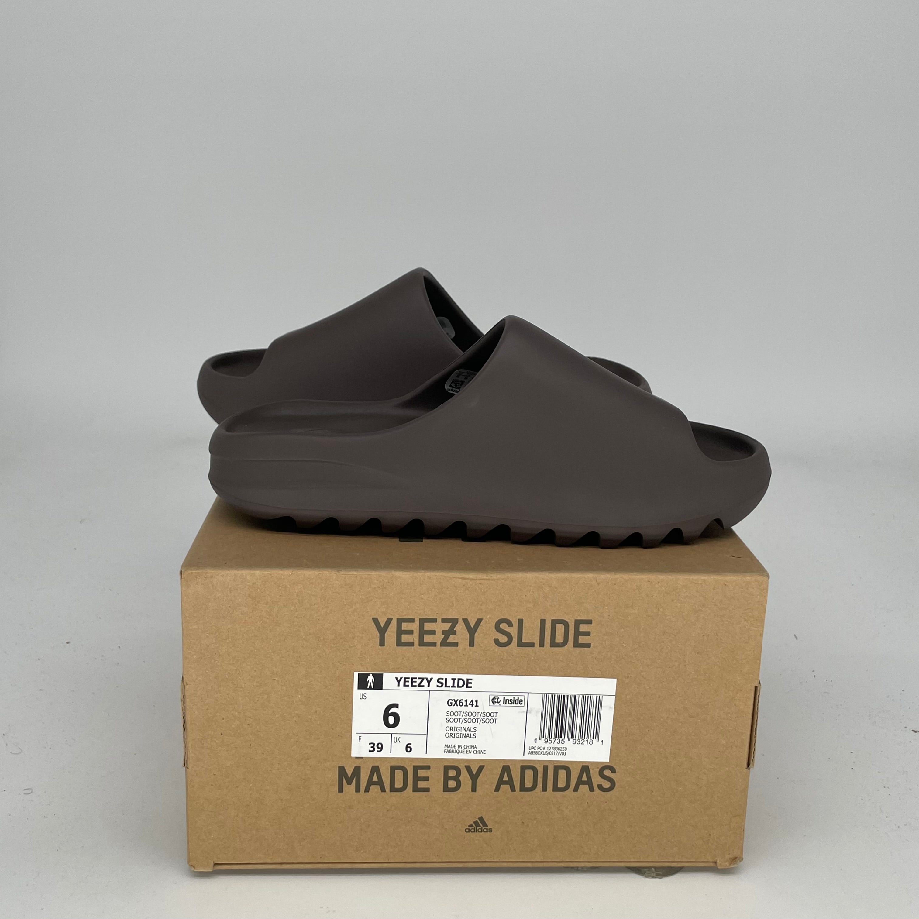 Adidas Yeezy Slide Soot - Size 6 (GX6141) | Comfortable Slides for Men & Women | Perfect for Beach, Pool, Gym & Casual Wear