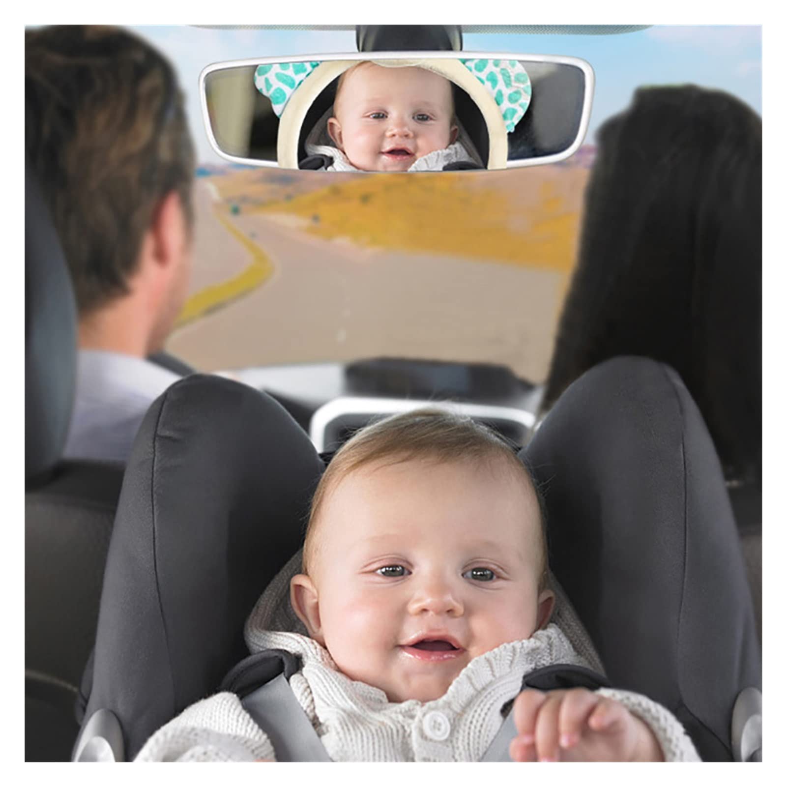 SHANG-JUN Adjustable Baby Car Mirror - Rear Facing Safety Mirror for Infant & Toddler Car Seats | Headrest Mount Backseat Baby Monitor | Perfect for Road Trips & Safe Driving with Kids