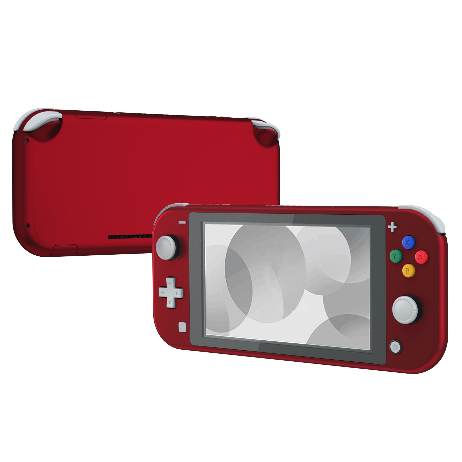 eXtremeRate Soft Touch Scarlet Red DIY Replacement Shell for Nintendo Switch Lite - Custom Controller Housing with Screen Protector | Durable Case Cover for NSL | Perfect for Gaming, Travel & Home Entertainment