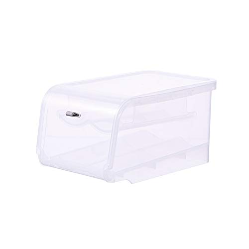 Bilvana Double Layer Egg Storage Container - Automatic Rolling Egg Holder for Refrigerator, Fridge Drawer Organizer - White Transparent (Pack of 1) | Perfect for Kitchen Organization & Fresh Egg Storage