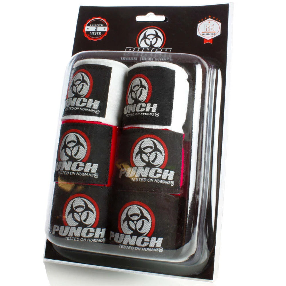 Premium HAND WRAPS for Boxing & MMA - 3-Pack (Black, White, Red) - Breathable & Durable Training Wrist Support for Fighters, Athletes & Fitness Enthusiasts - Perfect for Gym, Sparring & Heavy Bag Workouts