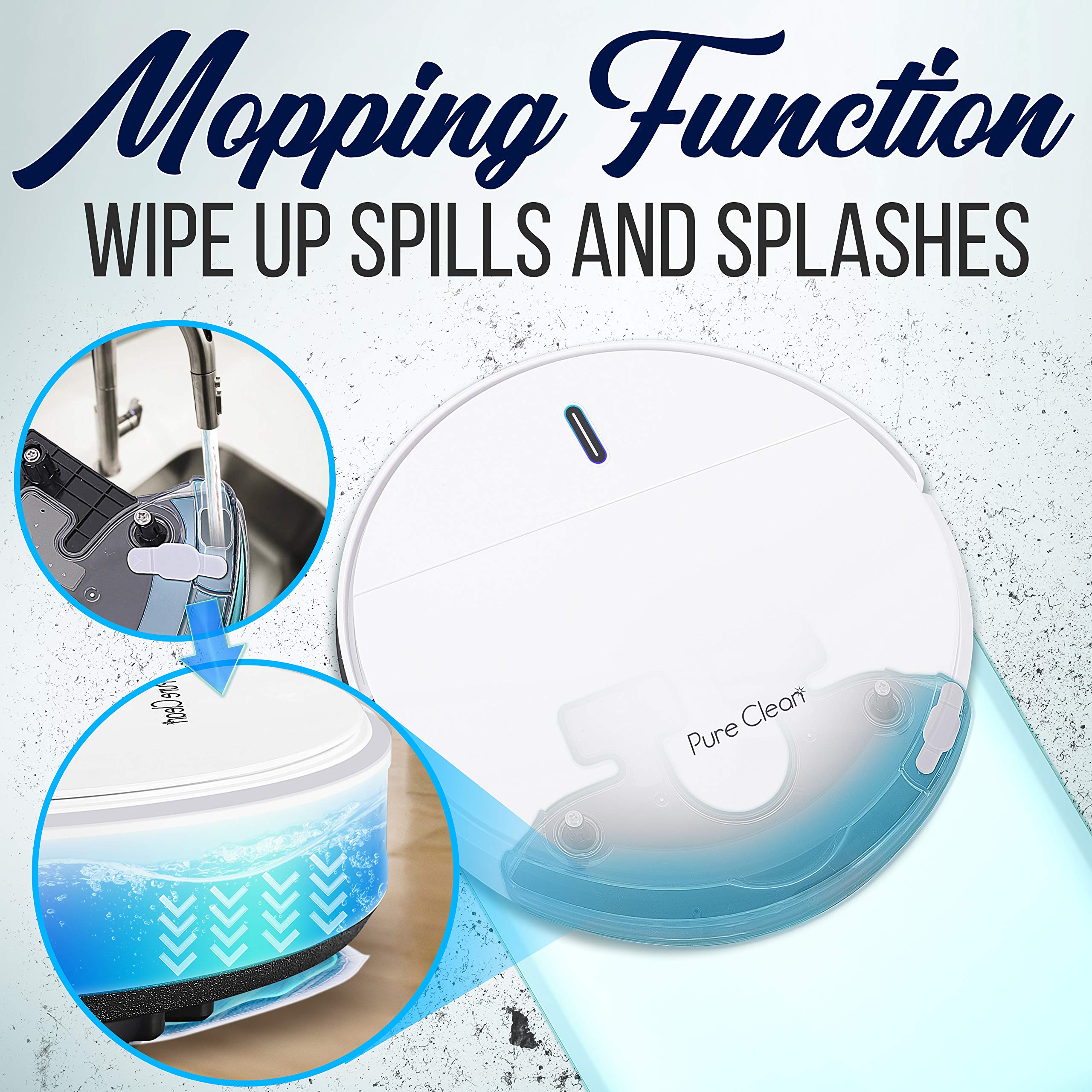 PURE CLEAN Smart Automatic Robot Vacuum Cleaner with Self-Charging Dock - Powerful Robotic Vacuum for Carpets, Hardwood Floors & Tile - Anti-Drop Sensors, Auto Activation - Ideal for Pet Hair, Daily Home Cleaning (PUCRC95PLUS.9)