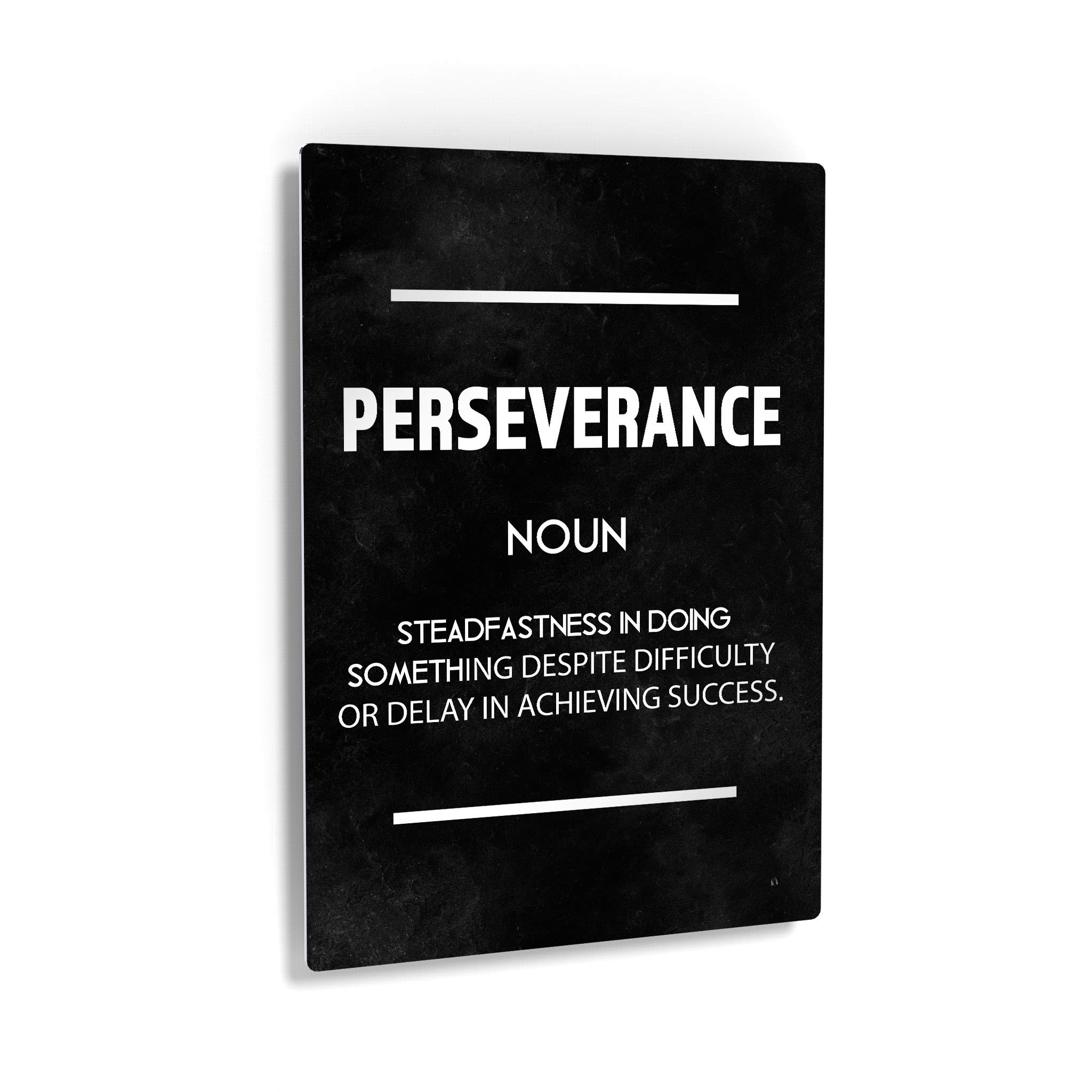 Perseverance Definition Dictionary Black Motivational Metal Wall Art - Inspirational Office Decor, Entrepreneur Quote Metal Print, Modern Home & Office Wall Art, Ready to Hang 40x30 - Perfect for Living Room, Bedroom, Study or Office Motivation