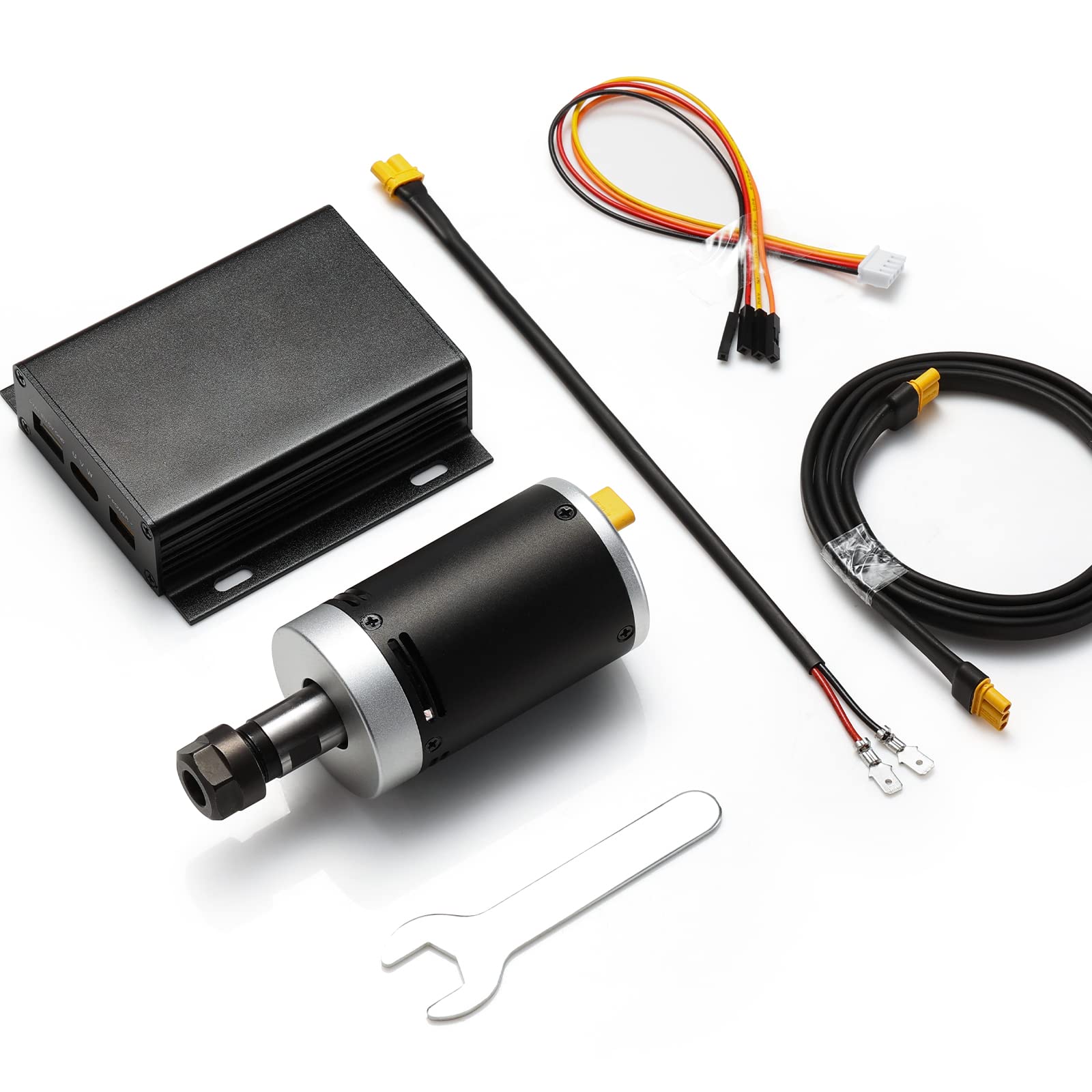 24V 12000RPM CNC Brushless Motor DC Spindle Kit with Drive Board & Collet Holder - Compatible with 3018 Series CNC Machines for Wood Carving, PCB Milling & Metal Engraving