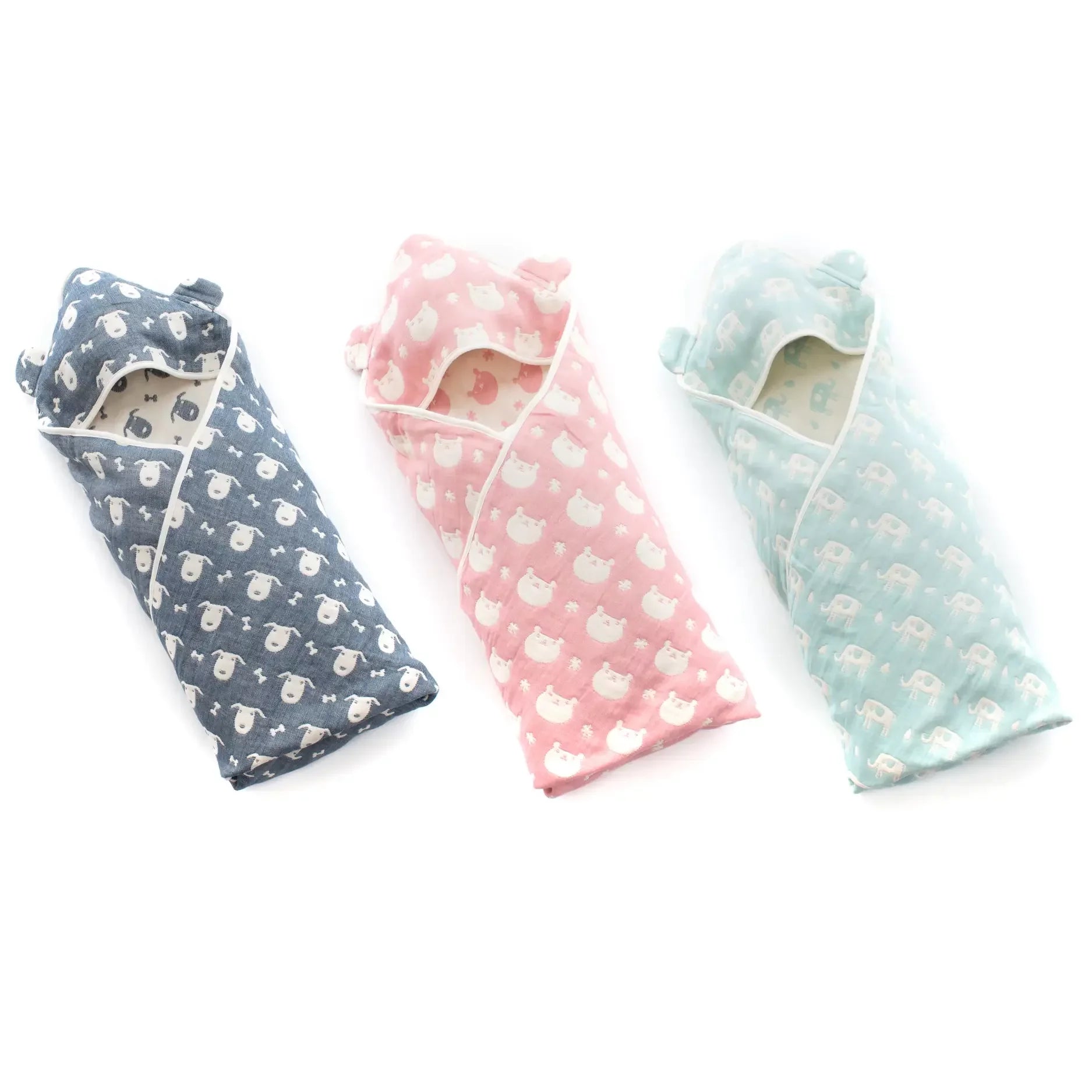 Premium Hartwell Imabari 6-Layer Muslin Swaddle Blanket with Hood - 80cm Soft Baby Wrap for Newborns | Perfect for Swaddling, Nursing & Stroller Use