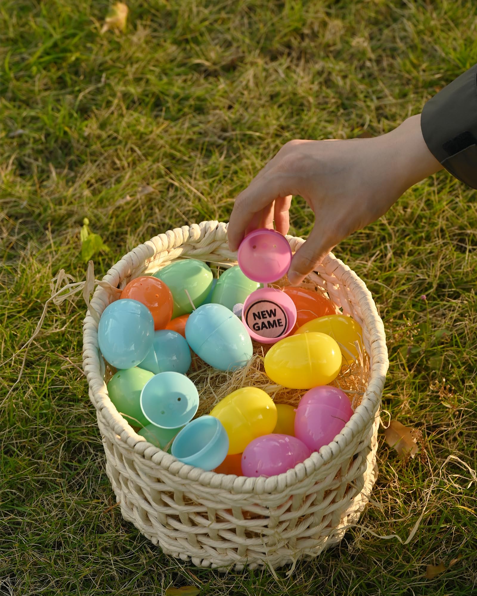 Colorful Wooden Easter Egg Tokens - 36 Unfilled Easter Eggs for Egg Hunt, Party Favors & Kids Gifts | Easter Egg Fillers, Reward Tokens for Easter Celebrations & Spring Festivities