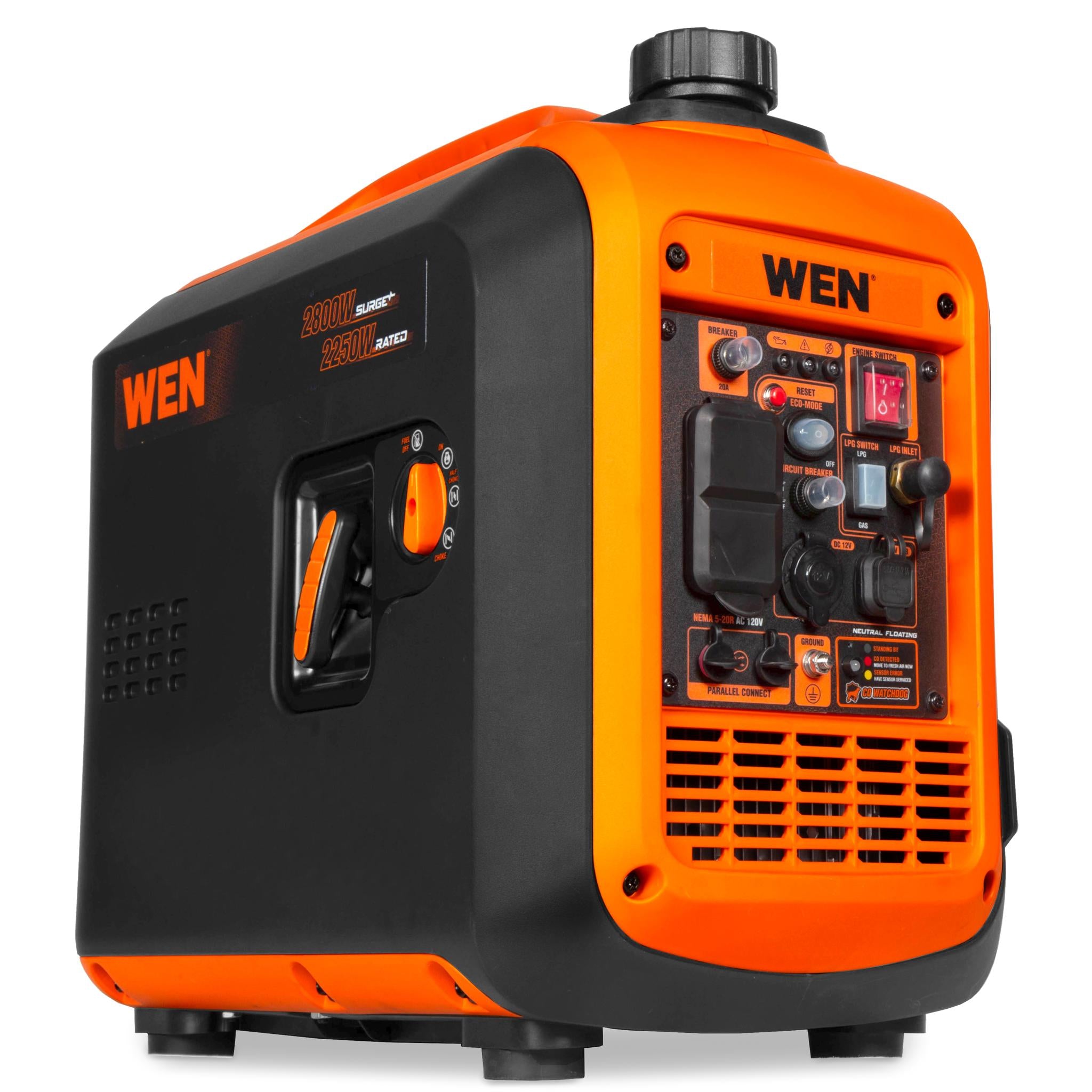 WEN DF280iX 2800W Dual Fuel Inverter Generator - Ultra Quiet Portable Lightweight with Fuel Shut Off & CO Watchdog - Perfect for Camping, RV Trips & Emergency Power Backup