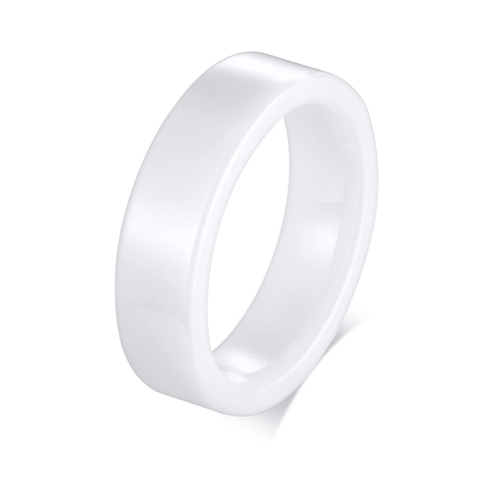 6MM Comfort Fit Ceramic Rings for Men - White & Black Plain Band Wedding, Promise, or Fashion Rings | Perfect for Engagements, Anniversaries, and Everyday Wear