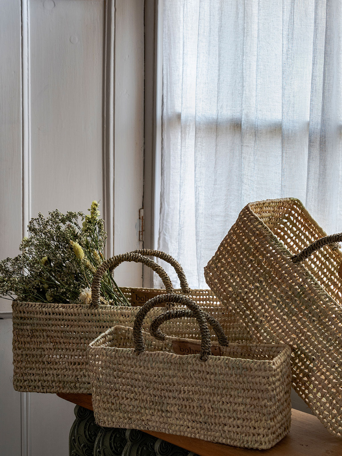 Large Open Weave Storage Baskets - Woven Cotton Organizer Bins for Home Organization | Perfect for Laundry, Toys, Blankets & Bedroom Decor