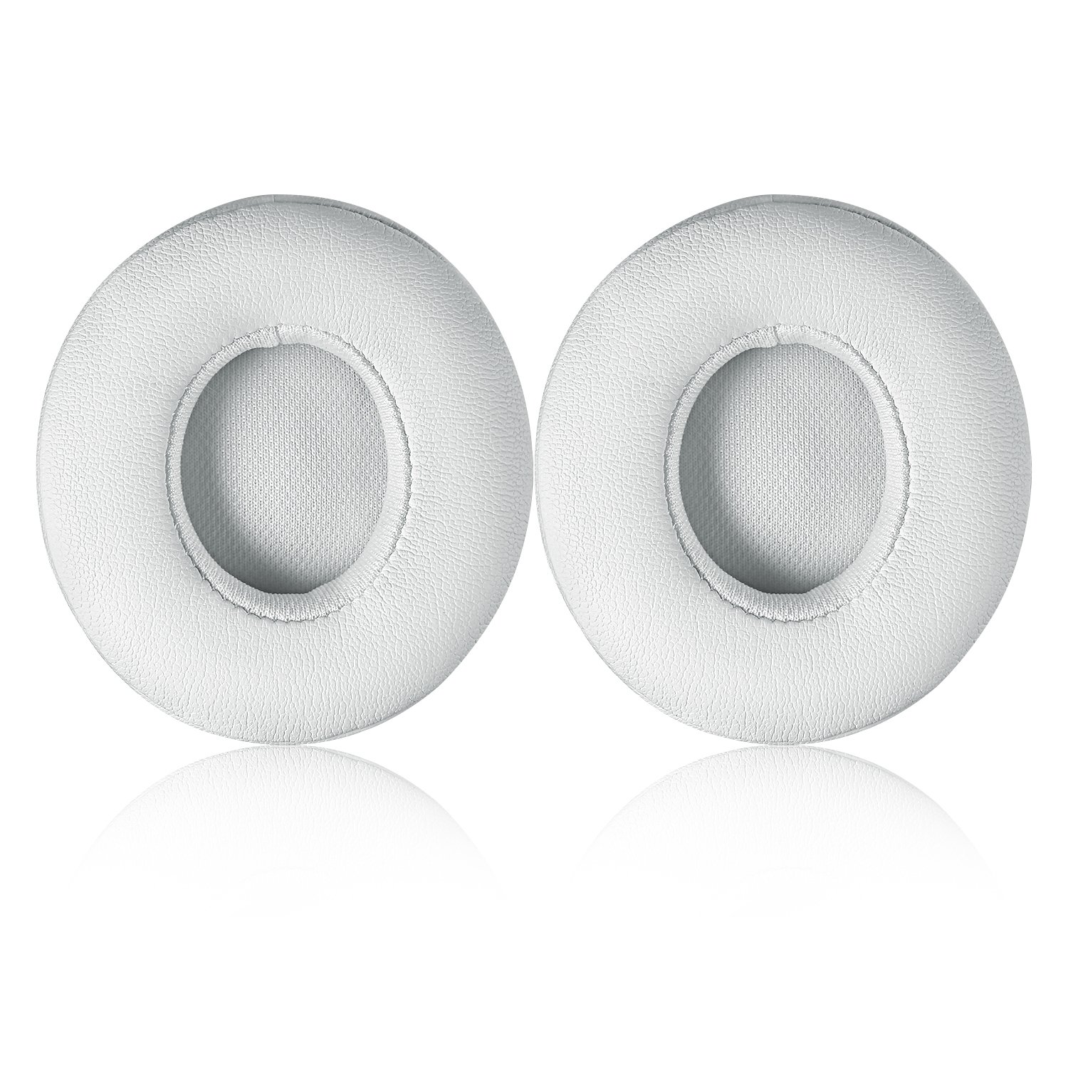 JECOBB Replacement Ear Cushion Pads for Beats Solo 2/3 Wireless Headphones - Premium Protein Leather & Memory Foam Ear Pads (White) - Comfort Upgrade for Music, Gaming & Travel