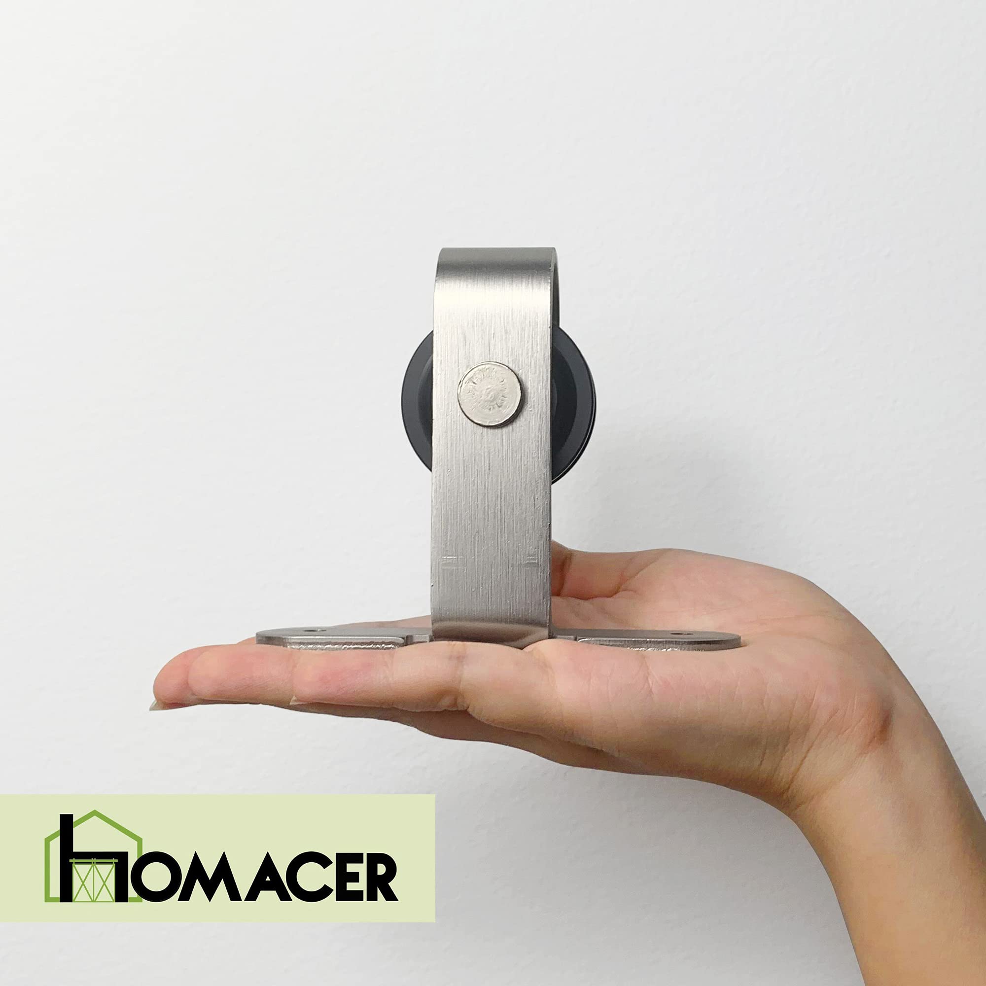 Homacer Mini Brushed Nickel Sliding Barn Door Hardware Kit - 114