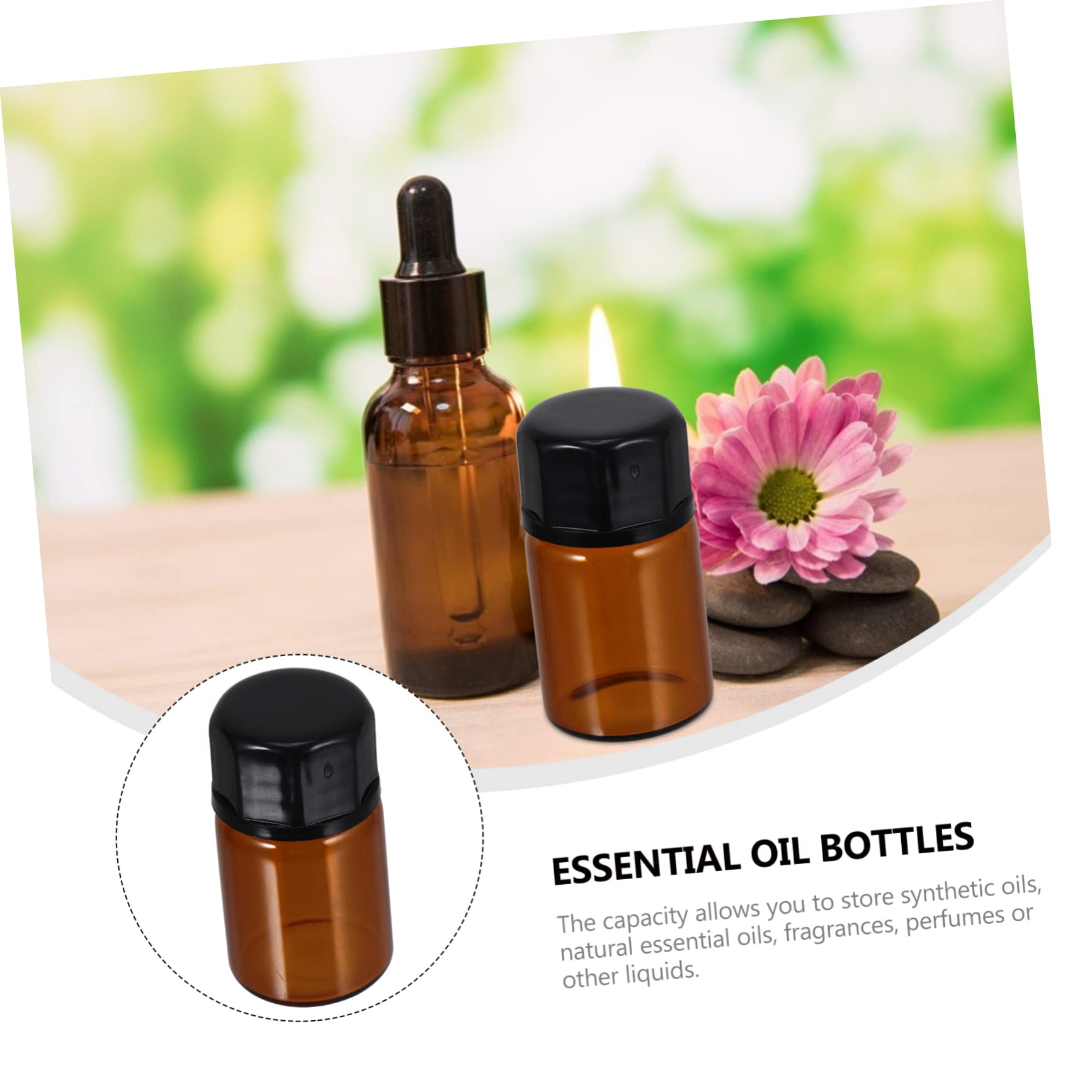Premium 1ml Glass Essential Oil Bottles (50-Pack) - Leakproof, Durable & Travel-Friendly for Aromatherapy, DIY Beauty, Perfume Making & Skincare Products - Perfect for Home, Spa & On-the-Go Use