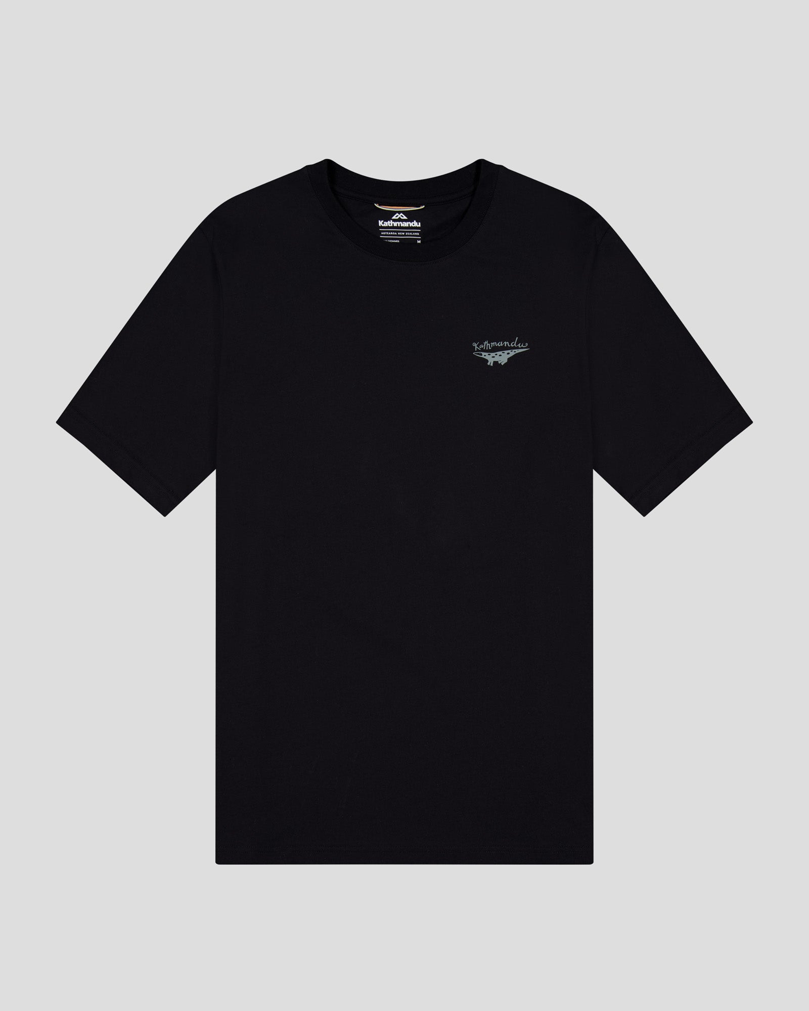 Men's Organic Cotton Lizard Print T-Shirt - Black Stingray Design | Casual Wear, Street Style & Outdoor Activities