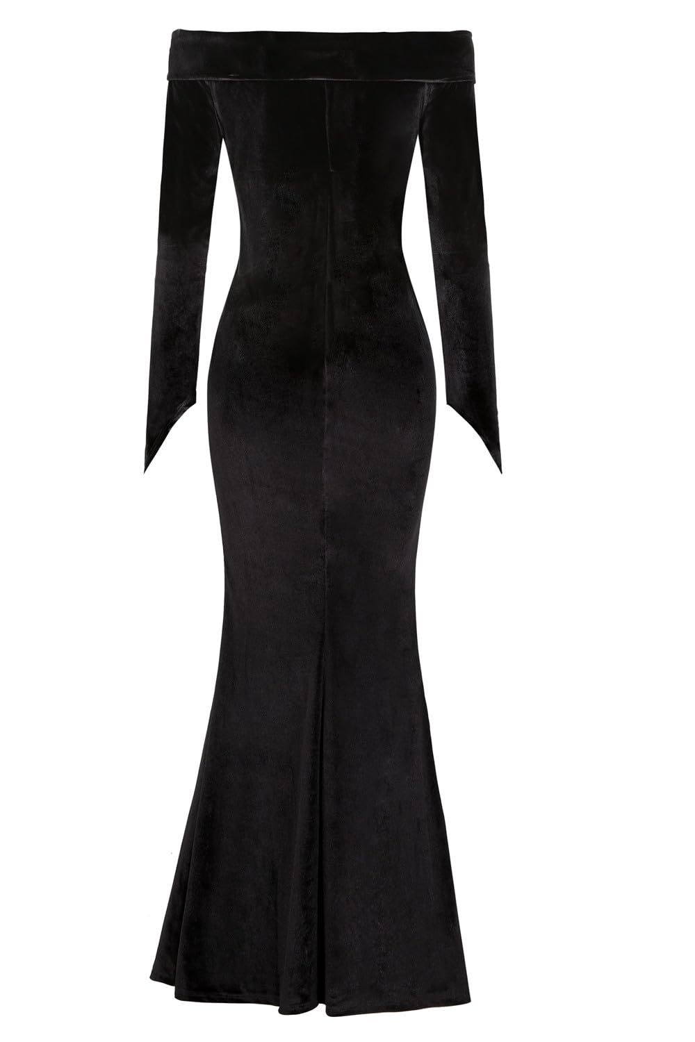 Oumbivil Women's Gothic Black Dress - Halloween Witch Costume, Long Sleeve Elegant Formal Dress for Parties, Cosplay & Themed Events