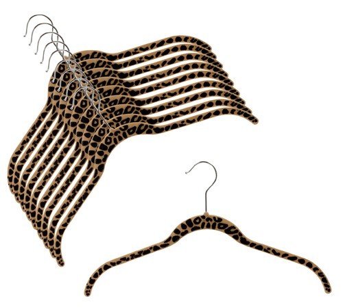 Slim Printed Cheetah Shirt Hanger - Space Saving Closet Organizer for Dresses, Blouses & Tops - Perfect for Travel & Small Closets