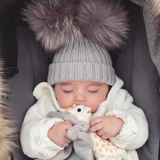 Cozy Knitted Double Faux Fur Pom Pom Winter Hat for Women - Warm Beanie with Soft Faux Fur Balls - Perfect for Cold Weather, Snow Days & Outdoor Activities