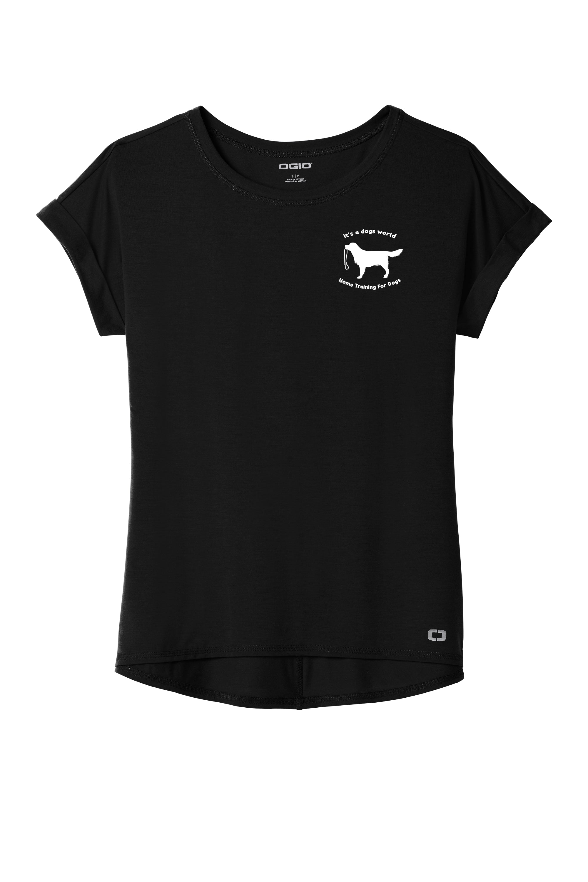 Dog Training at Home - Women's Cuffed Short Sleeve T-Shirt (LOG800) - Perfect for Pet Owners & Dog Lovers