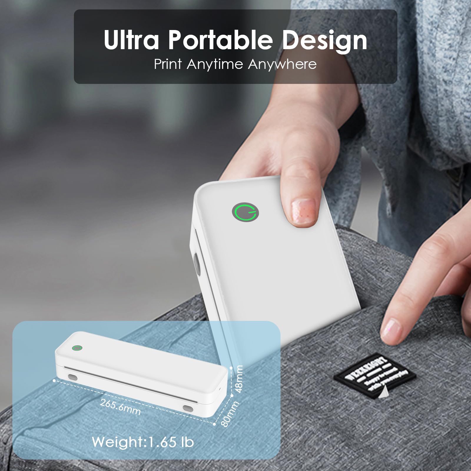 LVCDODVD Wireless Thermal Printer - Portable Bluetooth Printer for Smartphone, Tablet & Laptop | Supports Roll Paper & Fanfold Paper in Multiple Sizes | Ideal for Travel, Receipt Printing, Label Making & Mobile Business
