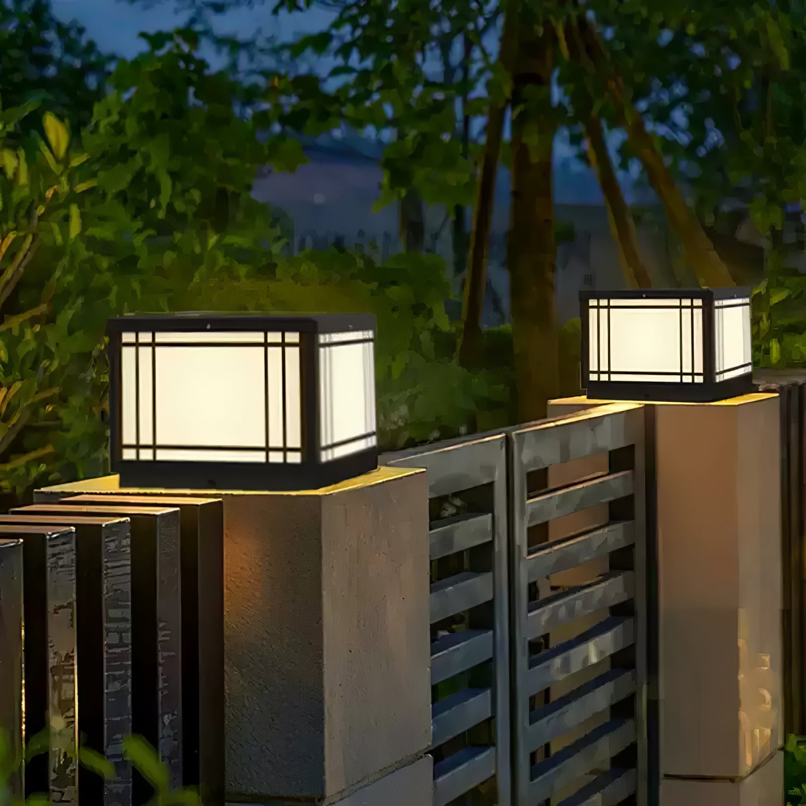 Harrison Solar Powered LED Cube Outdoor Lights - Waterproof Garden, Patio, Pathway Lighting for Backyard, Deck, and Landscape Decoration
