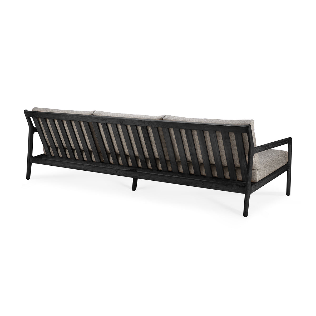 Outdoor Fabric 4-Seater Sofa Set - Teak Black & Mocha - Weather-Resistant Patio Furniture for Garden, Poolside & Backyard Relaxation